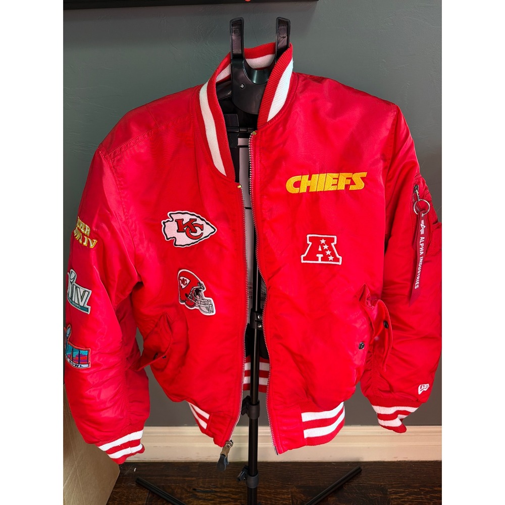 Alpha Industries New Era Kansas City Chiefs MA-1 Bomber Jacket Red Mens Medium